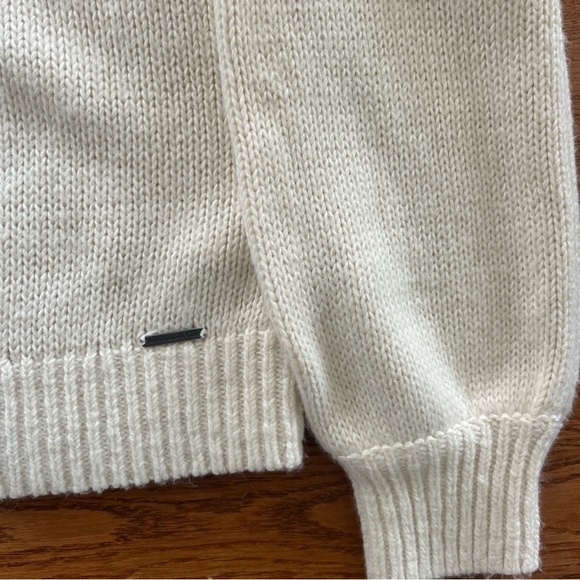 Abercrombie Sweater Women L Pullover Ivory Burgundy Fair Isle Nordic Pink Cotton - Picture 6 of 6